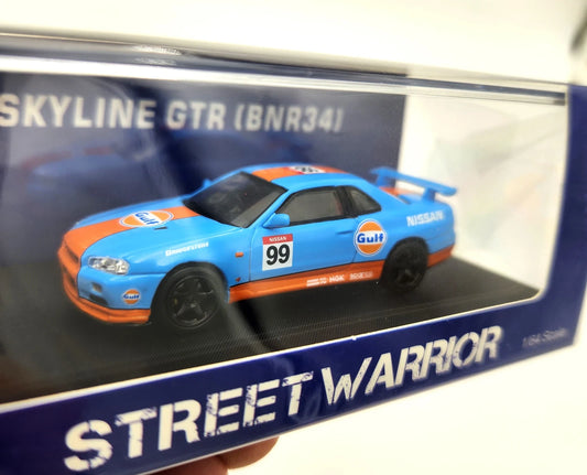 1/64 Street Warrior  Nissan GT-R R34 V-SPEC-II - Gulf Livery