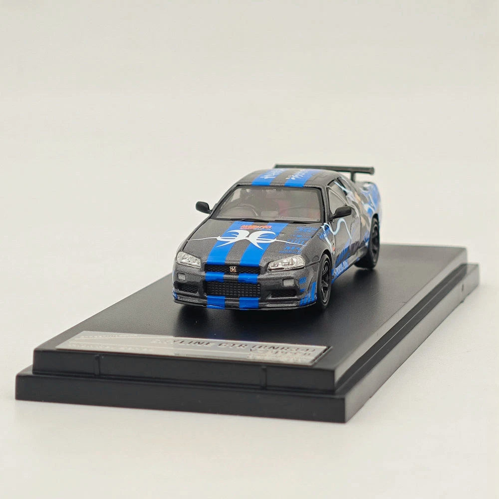 1/64 STREET WARRIOR Nissan Skyline GTR R34 V-spec Naruto Sports Diecast Models