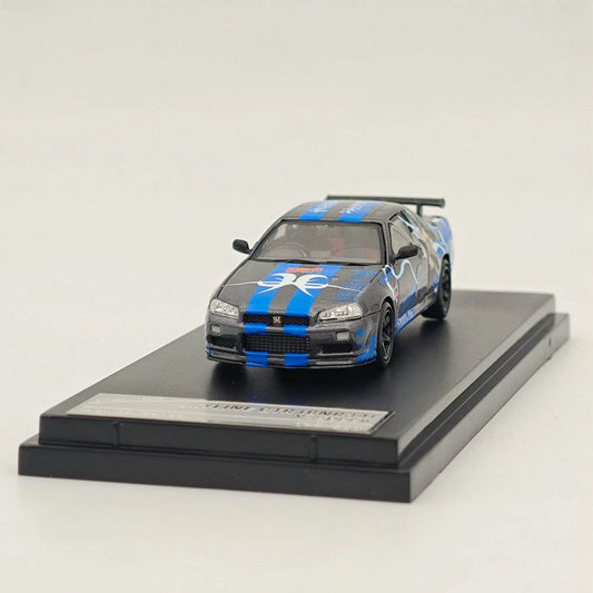 1/64 STREET WARRIOR Nissan Skyline GTR R34 V-spec Naruto Sports Diecast Models