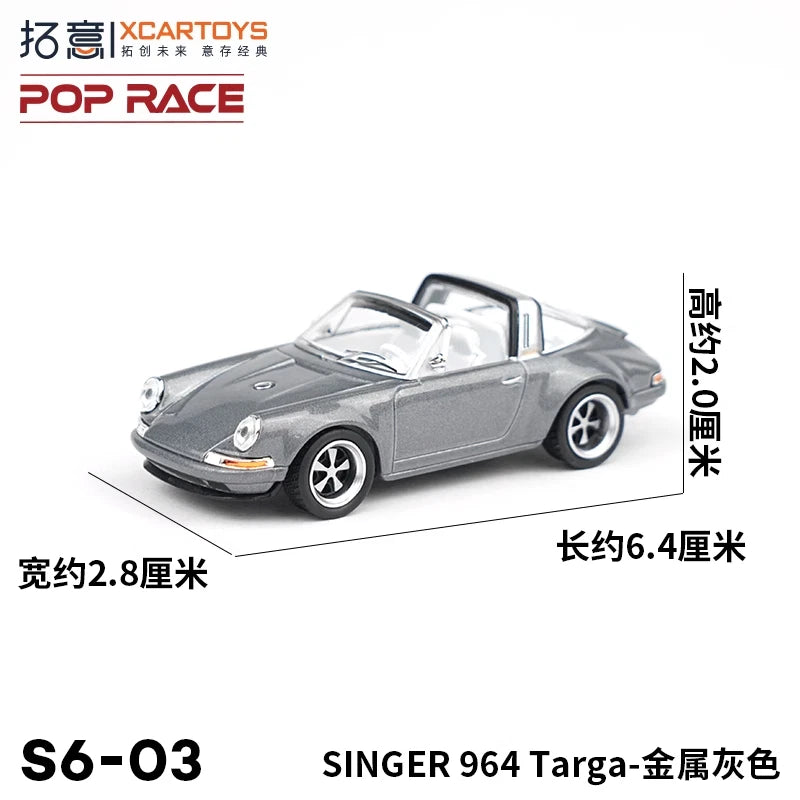 XCarToys x Pop Race 1:64 Scale SINGER 964 Targa Diecast Model Car Toys