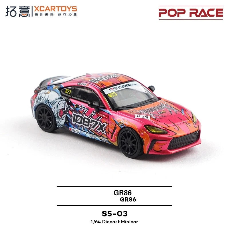 1/64 Pop Race GR86 1087X Racing Model Car