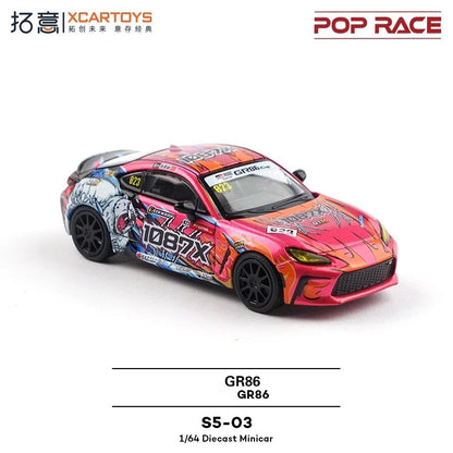 1/64 Pop Race GR86 1087X Racing Model Car