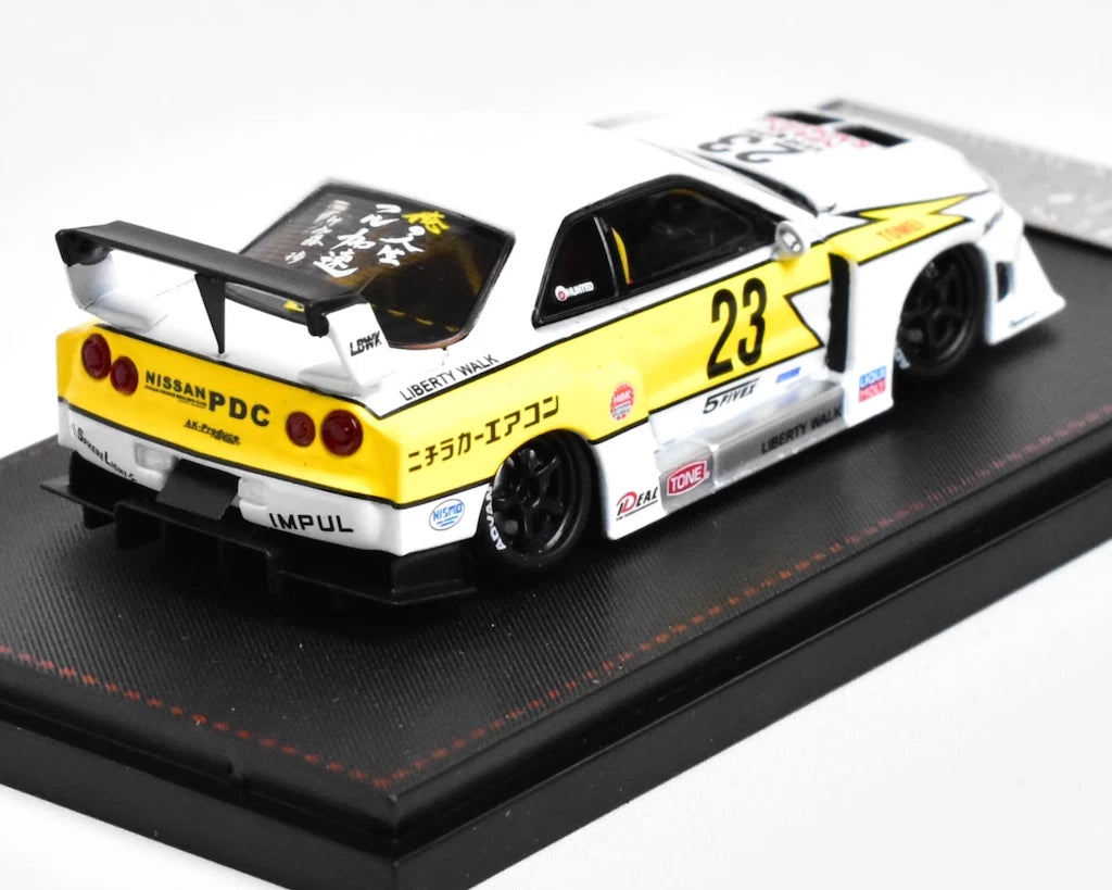 1:64 Street Weapon White JDM Skyline GTR ER34 Sports Model Diecast Metal Car