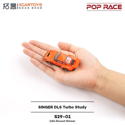 POP RACE 1:64 SINGER DLS TURBO STUDY Orange Diecast Model Car