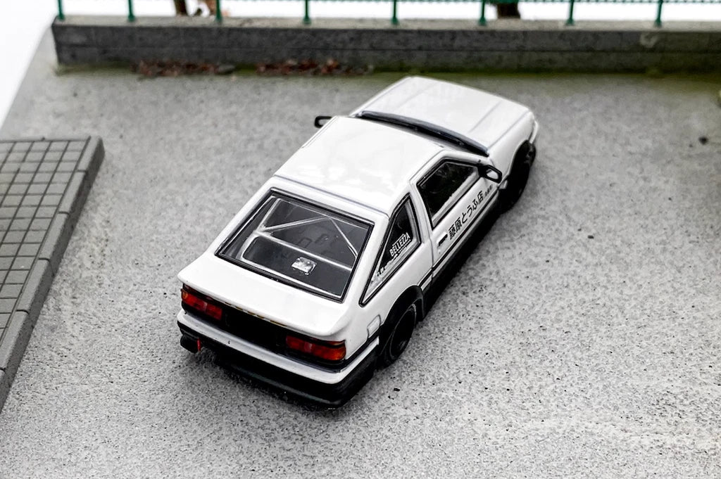 1:64 STREET WARRIOR White AE86 Levin RWB Widebody Sports Model Diecast Metal Car