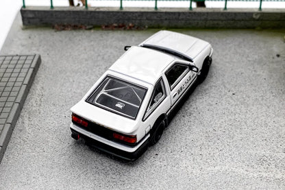 1:64 STREET WARRIOR White AE86 Levin RWB Widebody Sports Model Diecast Metal Car