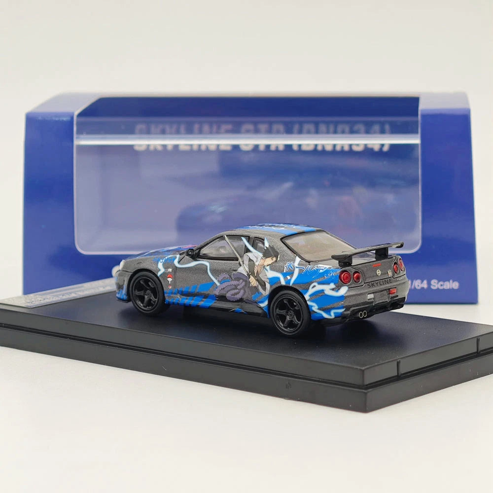 1/64 STREET WARRIOR Nissan Skyline GTR R34 V-spec Naruto Sports Diecast Models