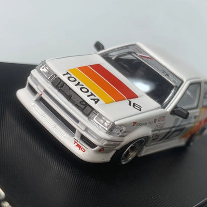 1/64 STREET WARRIOR Levin TRD AE86 RWB wide-body modified alloy car model.