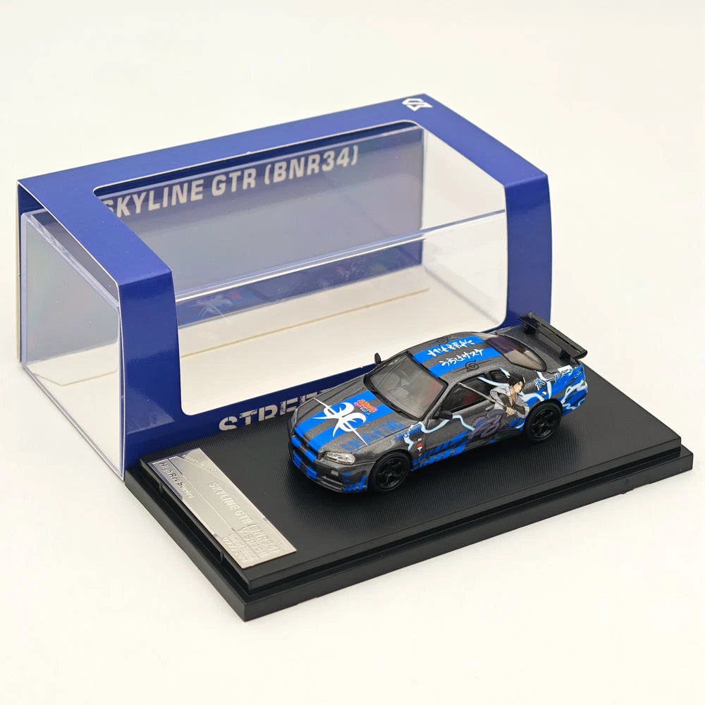 1/64 STREET WARRIOR Nissan Skyline GTR R34 V-spec Naruto Sports Diecast Models