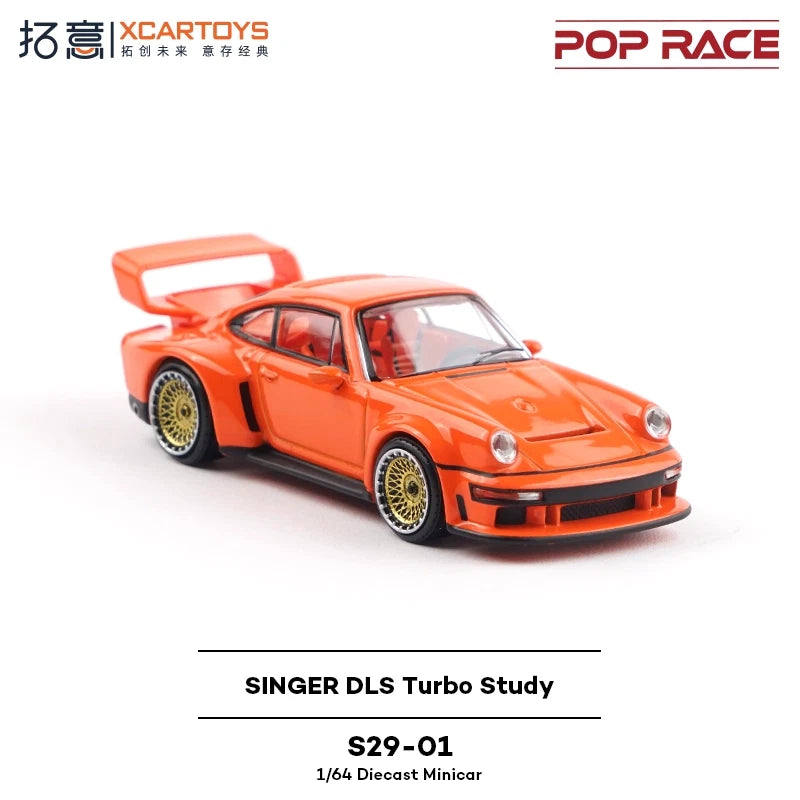 POP RACE 1:64 SINGER DLS TURBO STUDY Orange Diecast Model Car