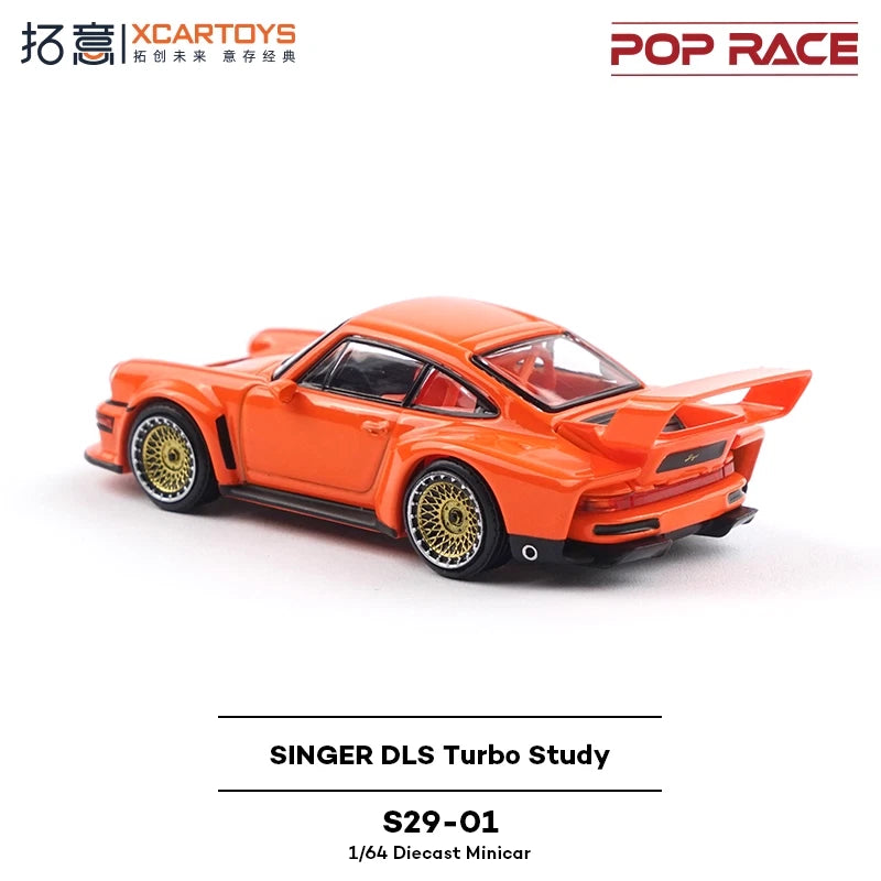 POP RACE 1:64 SINGER DLS TURBO STUDY Orange Diecast Model Car