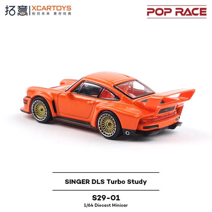 POP RACE 1:64 SINGER DLS TURBO STUDY Orange Diecast Model Car
