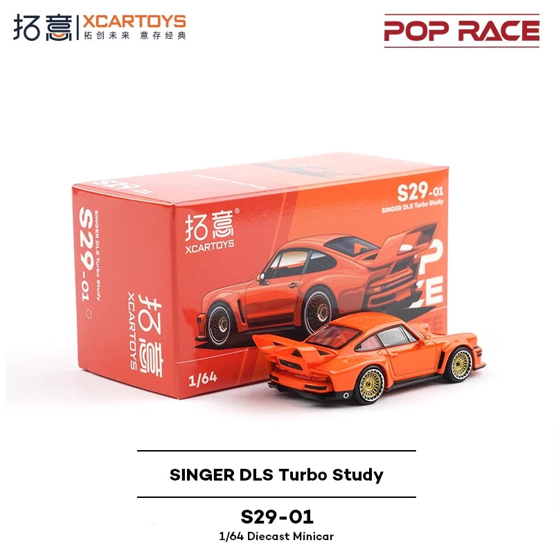 POP RACE 1:64 SINGER DLS TURBO STUDY Orange Diecast Model Car