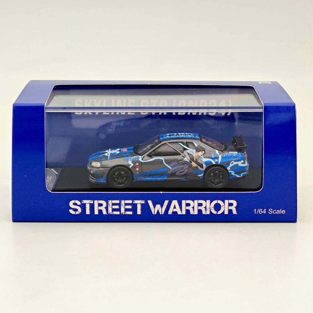 1/64 STREET WARRIOR Nissan Skyline GTR R34 V-spec Naruto Sports Diecast Models