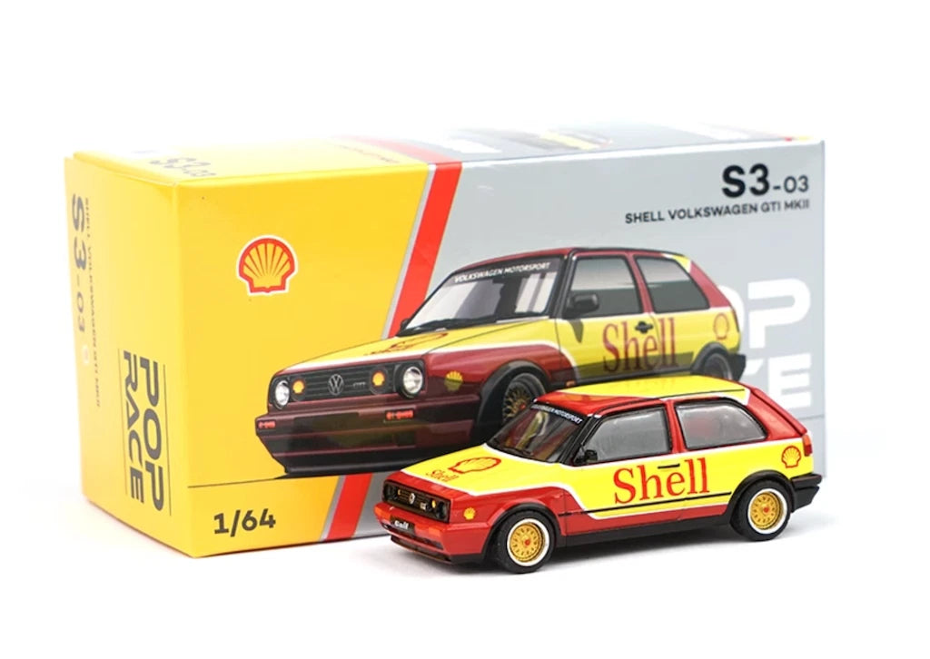 1:64 Poprace Shell VW Golf GTI MKII Sports Model Diecast Metal Car S3-03