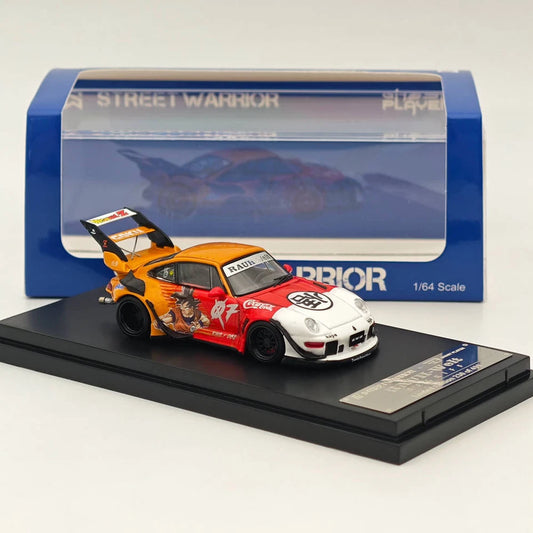 1:64 Street Warrior Dragon Ball RWB 993 911 Racing Sports Red Model Diecast Metal Car