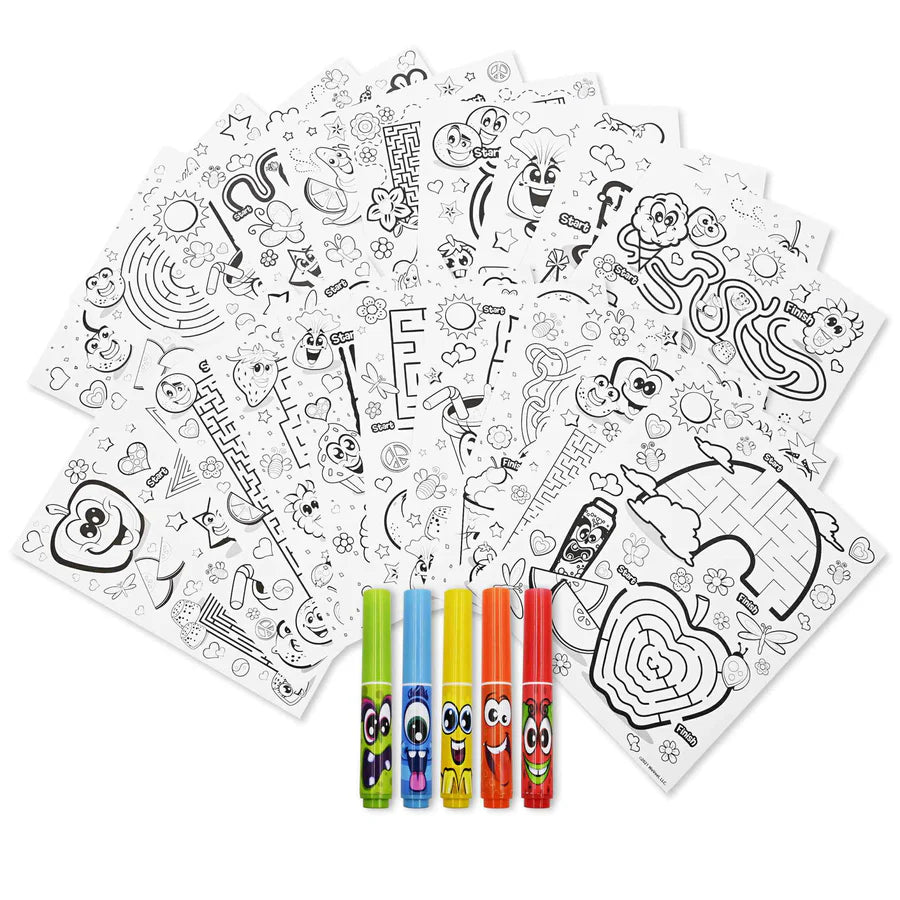 SCENTOS TRAVEL COLOURING KIT - MAZE CRAZE (PACK OF 12)
