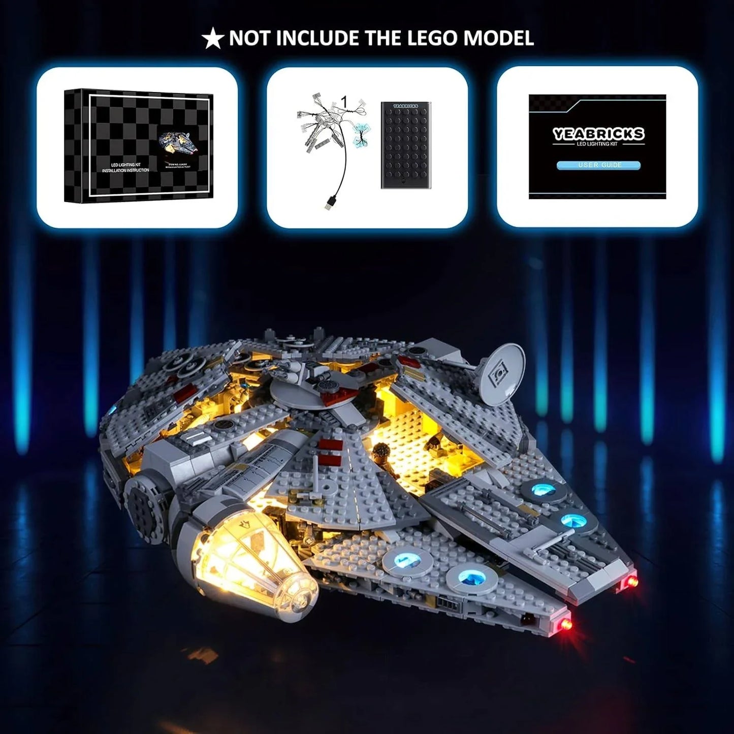 LEGO Millennium Falcon Building Blocks for Kids (1351 Pcs) 75257,Multicolor