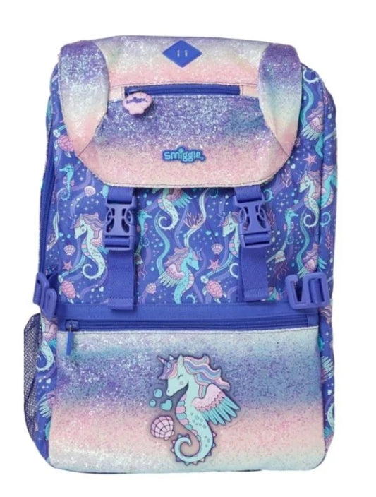 Smiggle Big Size Foldover Backpack for Kids - SEAHORSE