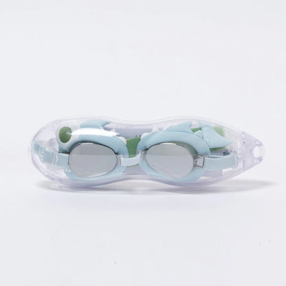 Blue Color Mini Swim Goggles For Kids Shark Tribe Khaki