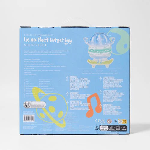 Kids Lie-On Float Burger Boy The Sea Kids Blue-Lime