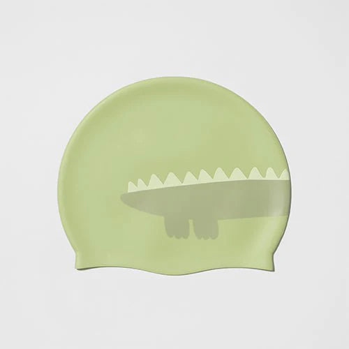 Kids Swimming Cap Cookie the Croc Light Khaki