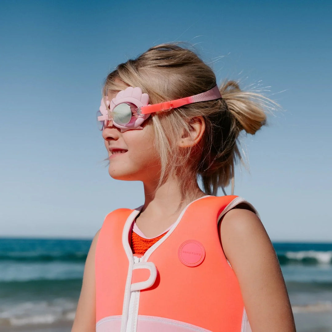 Melody the Mermaid Mini Swim Goggles Neon Strawberry