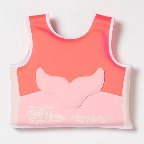 Melody the Mermaid Swim Vest 1-2 Neon Strawberry