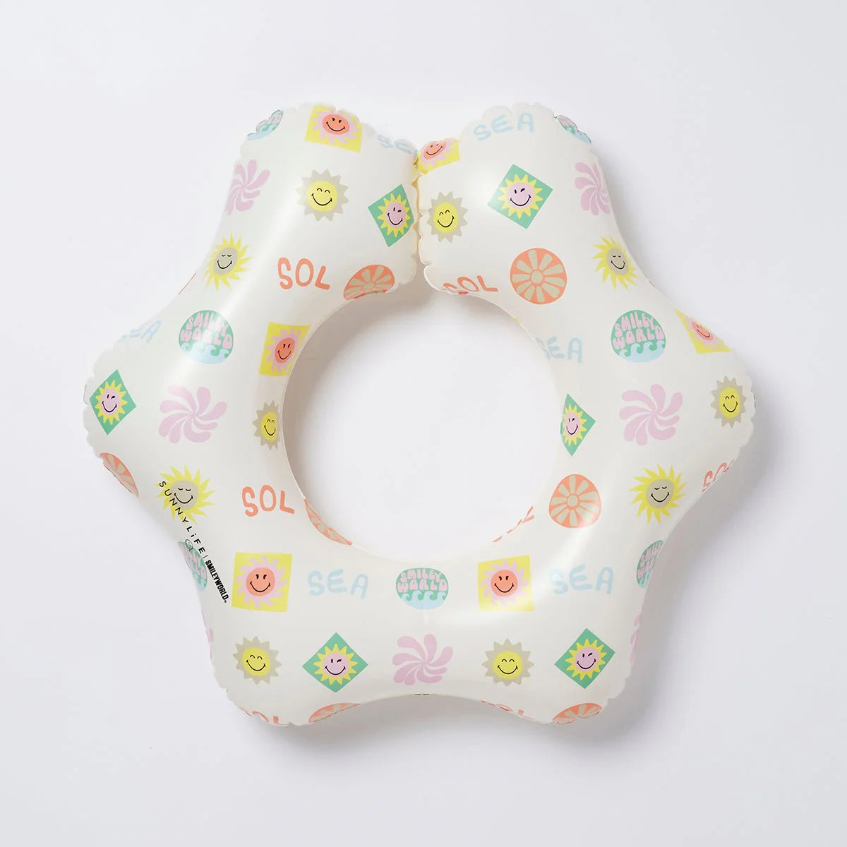 Multicolor Inflatable Kiddy Float Ring SMILEY World Sol Sea