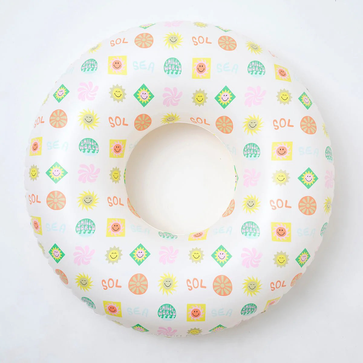 Multicolor Inflatable Pool Ring And Ball Set SMILEY World Sol Sea