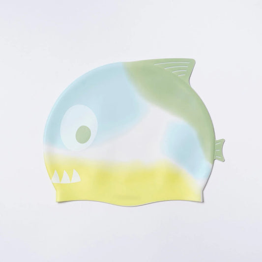Multicolor Shaped Swimming Cap Shark Tribe Khaki