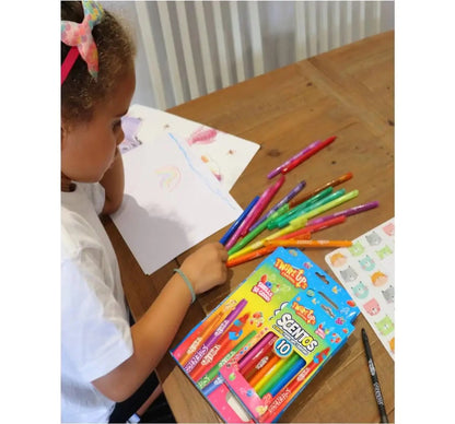 Scentos 10 Twirl-Ups Crayons, 3Y+(PACK OF 12)