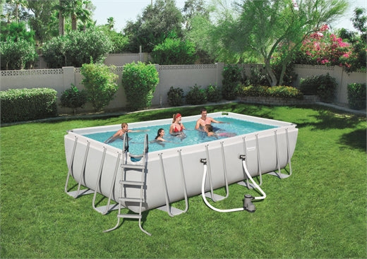 BESTWAY ABOVE GROUND POWER STEEL 18 FT X 8.98 FT X4 FT /5.49M X 2.74M X 1.22M RECTANGULAR POOL SET