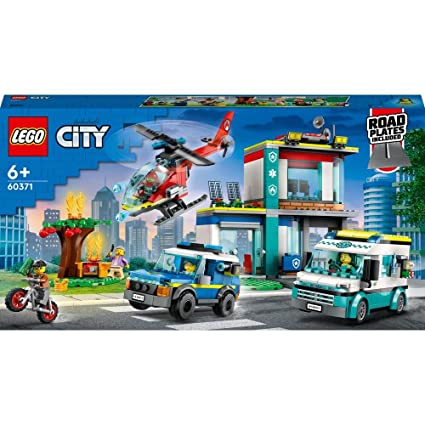 LEGO City Emergency Vehicles HQ 60371 Building Toy Set (706 Pieces)