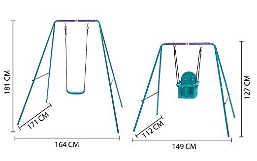 Plum 2 In 1 Metal Swing Set