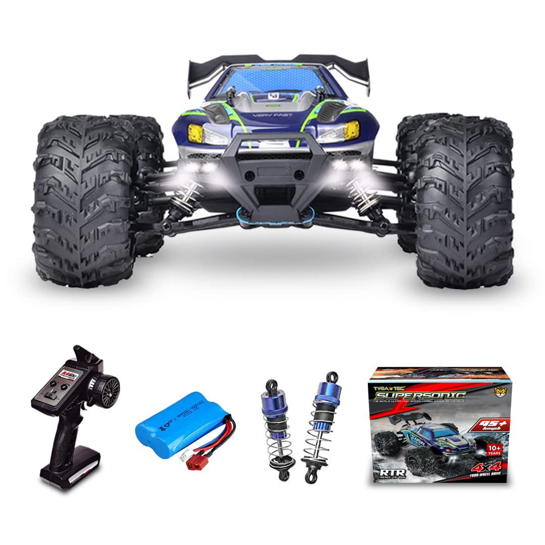 Tygatec Supersonic RC Stunt Car , Hobby Grade 1:16 Scale with Remote Control High Speed Racing Car 2.4GHz , Max Speed Upto 45 km/h ,for Boys and Girls Toys Gifts with Cool LED Lighting