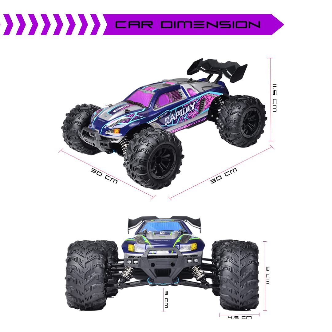 Tygatec Supersonic RC Stunt Car , Hobby Grade 1:16 Scale with Remote Control High Speed Racing Car 2.4GHz , Max Speed Upto 45 km/h ,for Boys and Girls Toys Gifts with Cool LED Lighting