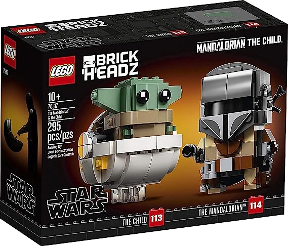 Lego BrickHeadz Star Wars The Mandalorian & The Child 75317 Building Kit, Toy for Kids and Any Star Wars Fan Featuring Buildable The Mandalorian and The Child Figures (295 Pieces)