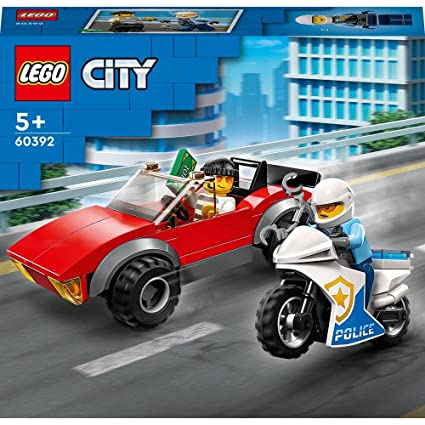 LEGO City Police Bike Car Chase 60392 Building Toy Set (59 Pieces)