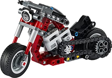 LEGO Technic Motorcycle 42132 Model Building Kit; Give Kids a Treat with This Motorcycle Model; 2-in-1 Toy for Kids Aged 7+ (160 Pieces) (Red and Black)