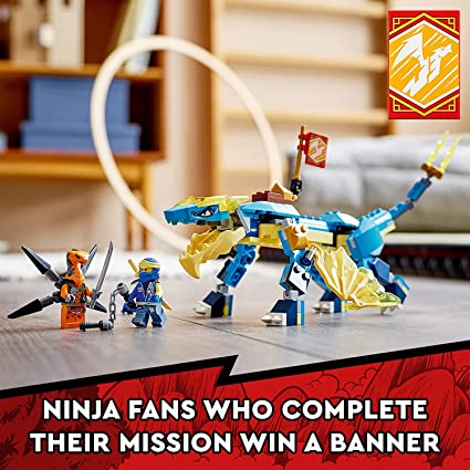 Lego 71760 NINJago Jay Thunder Dragon EVO Playset Featuring a Posable Dragon Toy