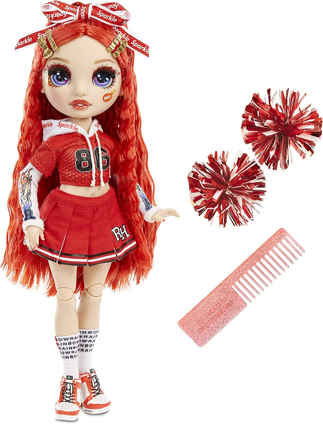 Rainbow High Cheer Fashion Doll - Luxury Outfits, Pom Poms & Cheerleader Doll - Ruby Anderson, Red Themed Fashion Doll - Rainbow High Cheer Series - For Girls Age 6+