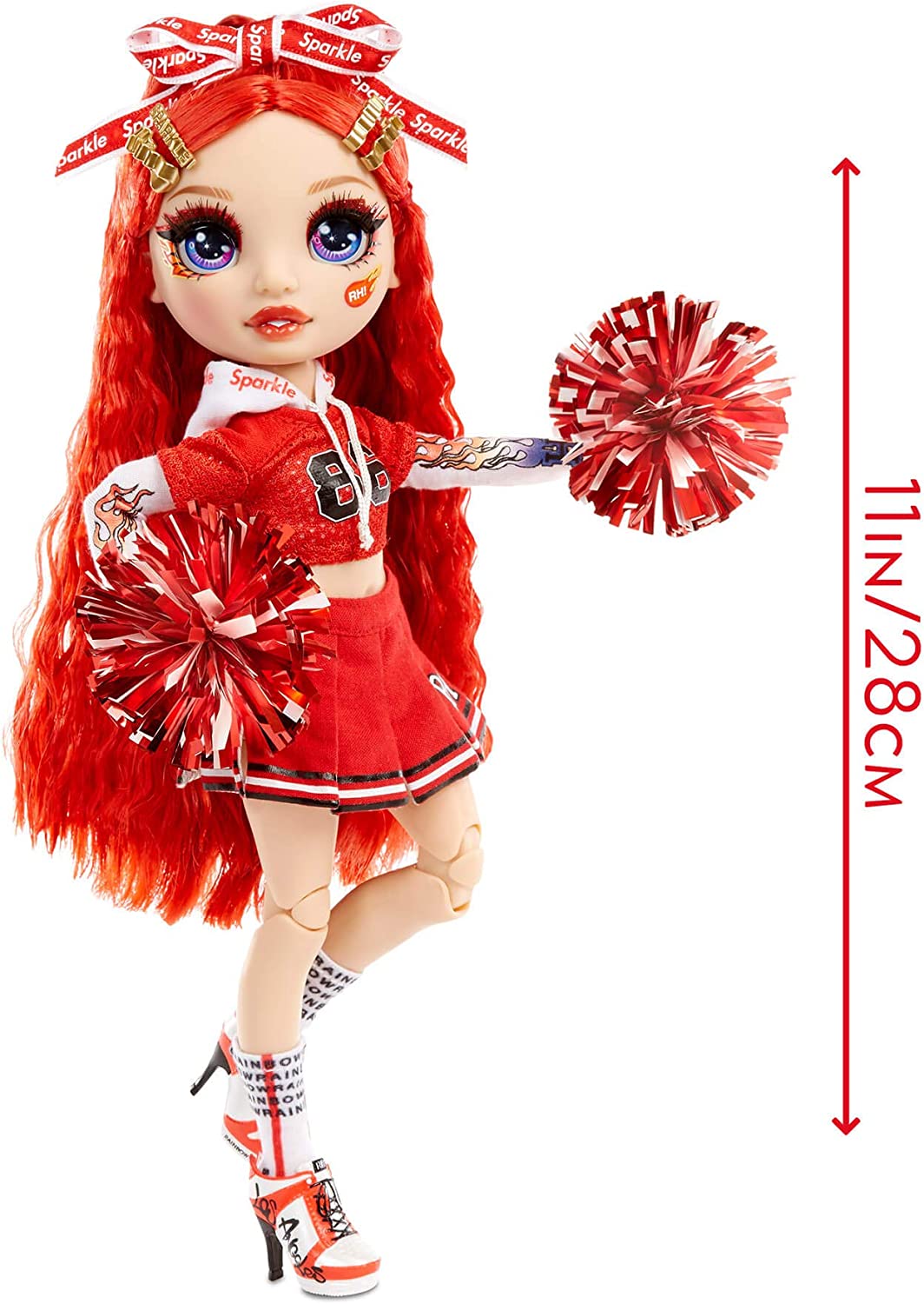 Rainbow High Cheer Fashion Doll - Luxury Outfits, Pom Poms & Cheerleader Doll - Ruby Anderson, Red Themed Fashion Doll - Rainbow High Cheer Series - For Girls Age 6+