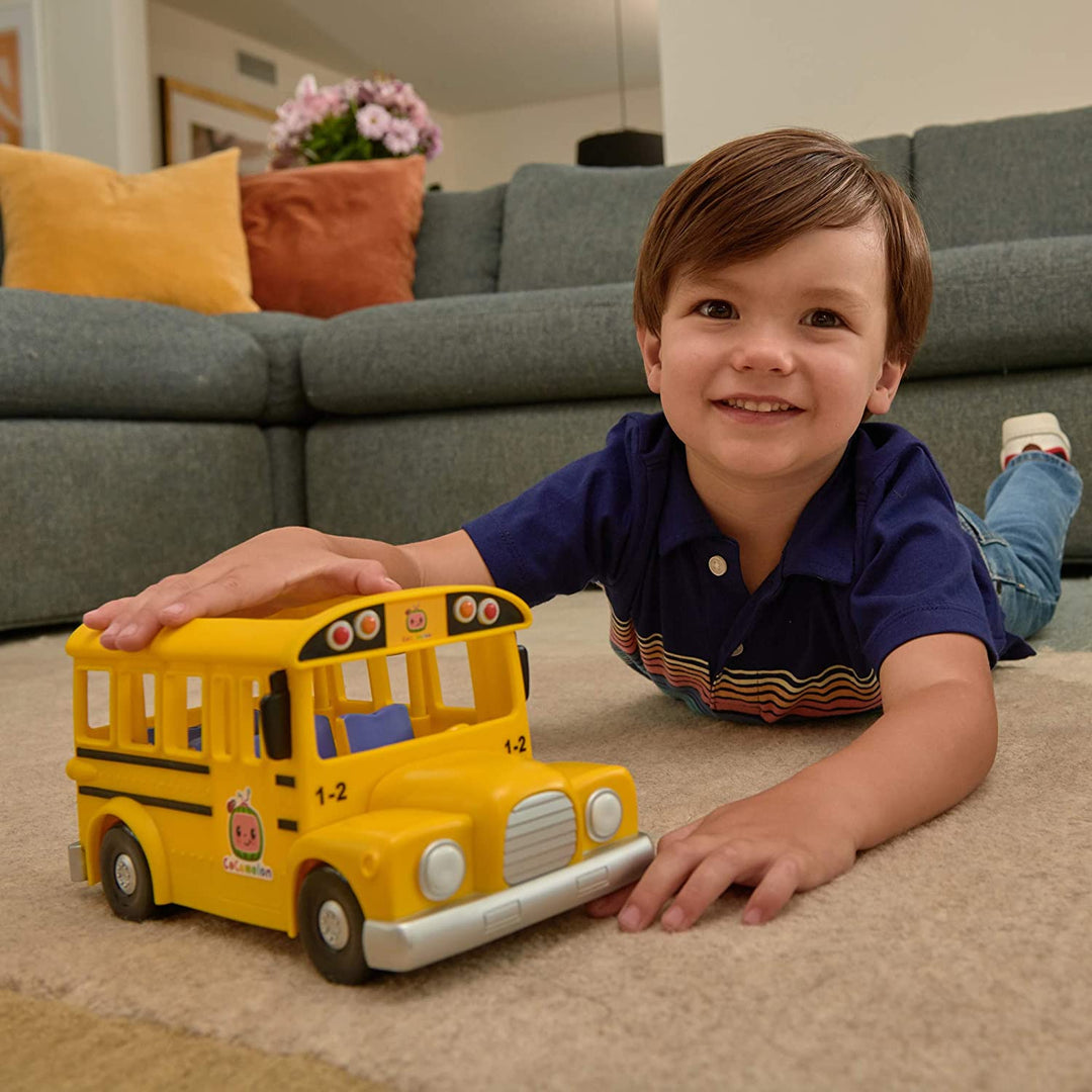 CoComelon Official Musical Yellow School Bus, Plays Clips from ‘Wheels on The Bus,’ Featuring Removable JJ Figure – Character Toys for Babies, Toddlers, and Kids