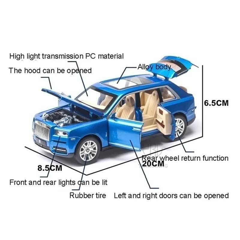 Toys Uncle Die Cast Metal Cars, Metal Pull Back Diecast Car for Kids and Adults (Colors AS PER Available Stock) (1:24 Rolls ROYCE CULLINAN)