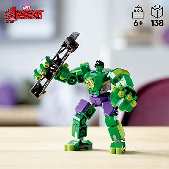 LEGO Marvel Hulk Mech Armor 76241, Avengers Action Figure Set, Collectable Super Hero Buildable Toys for Boys and Girls Ages 6 Plus, Gift Idea