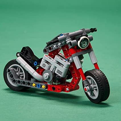 LEGO Technic Motorcycle 42132 Model Building Kit; Give Kids a Treat with This Motorcycle Model; 2-in-1 Toy for Kids Aged 7+ (160 Pieces) (Red and Black)