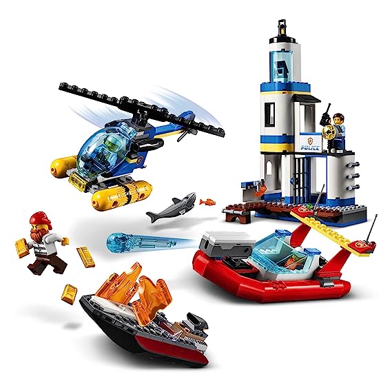 LEGO City Seaside Police and Fire Mission 60308 Building Kit (298 Pieces)