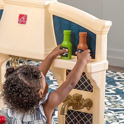 Step2 Classic Chic Play Kitchen | Toddler Kitchen Playset With Accessories & Stool