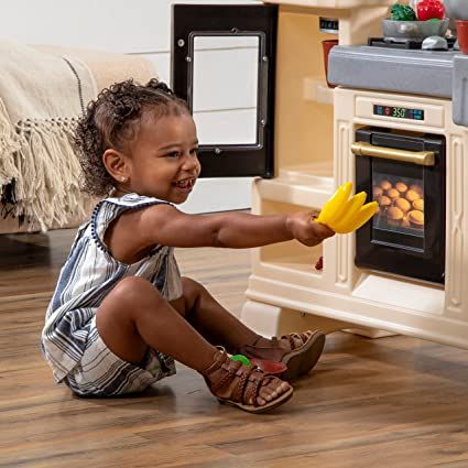 Step2 Classic Chic Play Kitchen | Toddler Kitchen Playset With Accessories & Stool